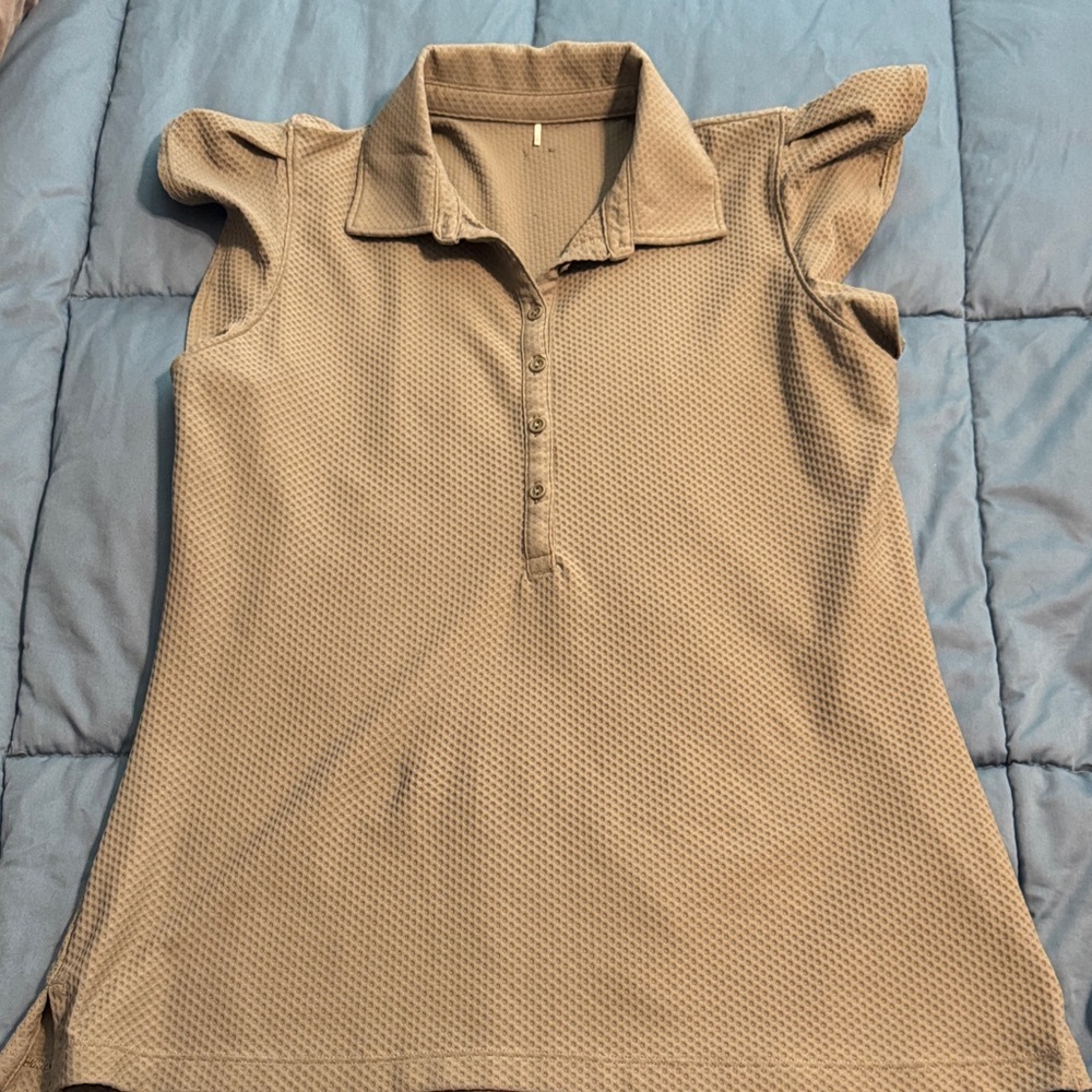 Calia flutter sleeve polo sz M